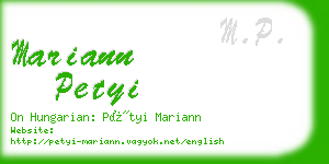 mariann petyi business card